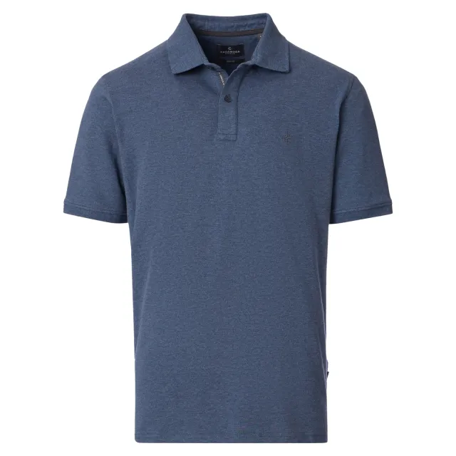 blauw polo normale fit Casa Moda korte mouw 2-knoops