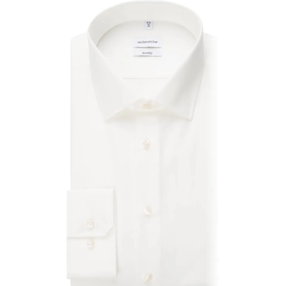 Seidensticker slim fit strijkvrij overhemd ecru, foto 4
