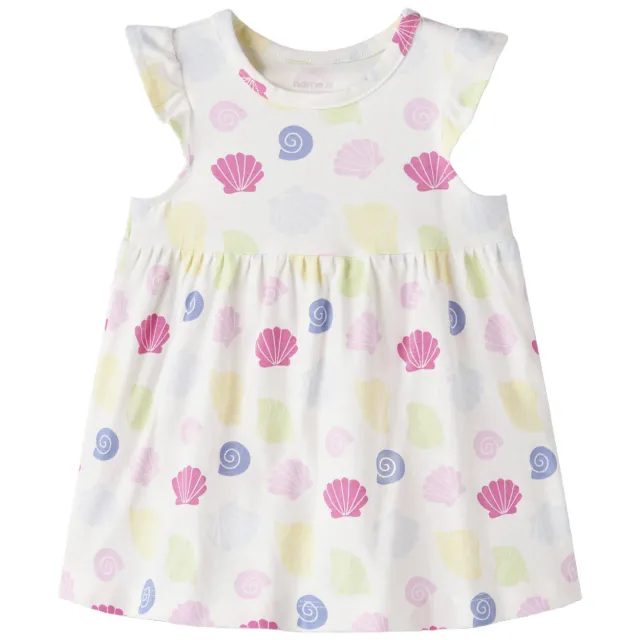 NAME IT korte jurk wit met schelpenprint Wit/roze