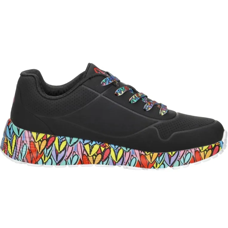 Skechers Uno Lite Subtle Love lage sneaker zwart