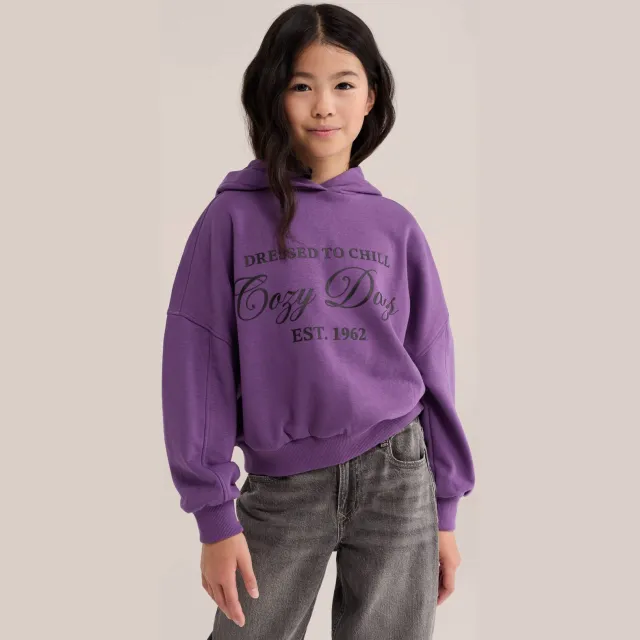 WE Fashion hoodie met print - paars