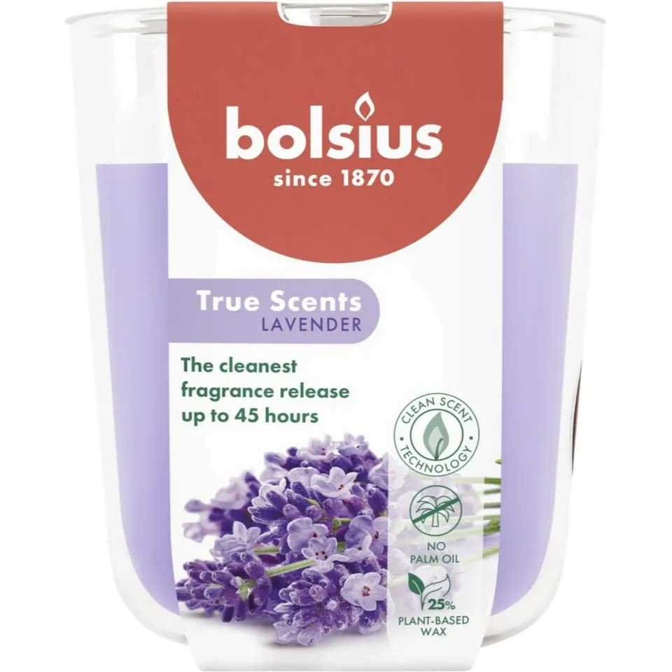 Bolsius True Scents lavender geurkaars in glas