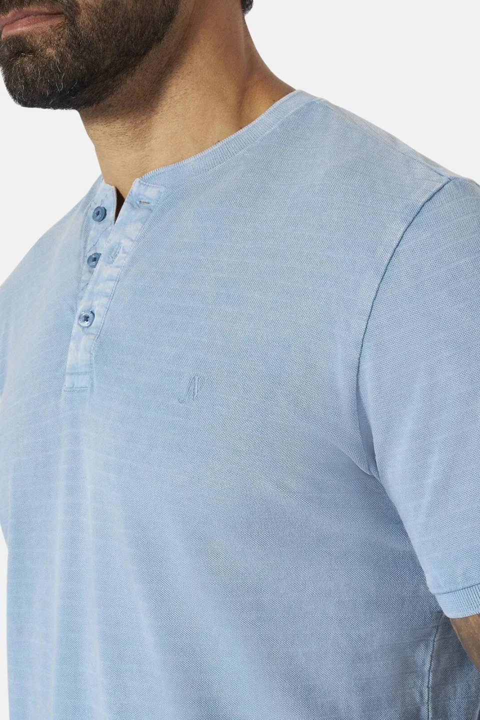 Jan Vanderstorm TAAGURD henley t-shirt blauw, foto 3