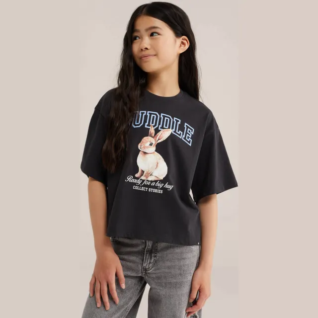 WE Fashion t-shirt met print antraciet