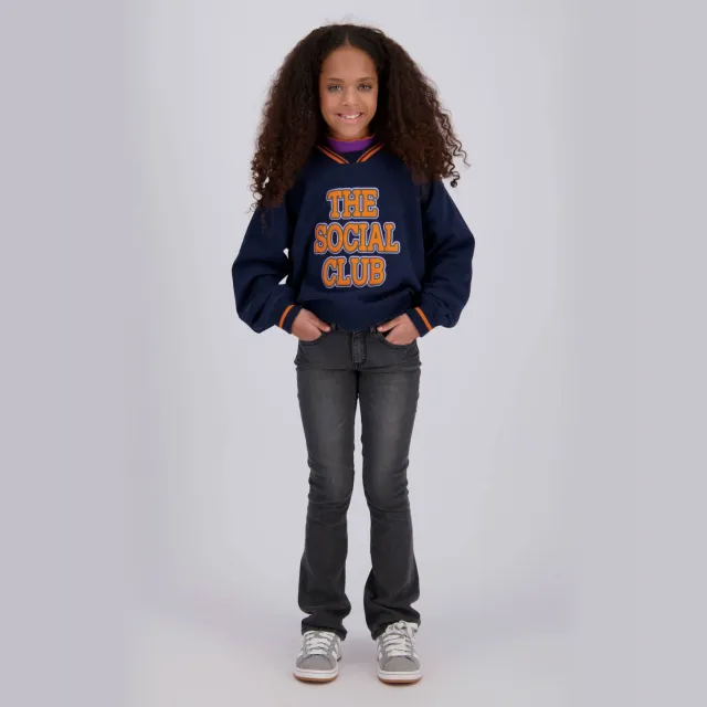Vingino rechtvallende sweater met print - donkerblauw