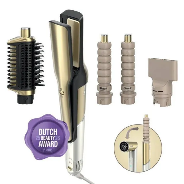 Shark Glam Multistyler - 4-in-1 - voor steil & golvend haar föhn - HD6041SEU goud