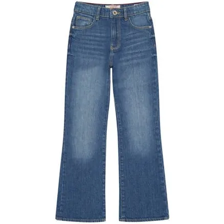 Vingino flared jeans medium blue denim Blauw Effen Mid Blue Wash