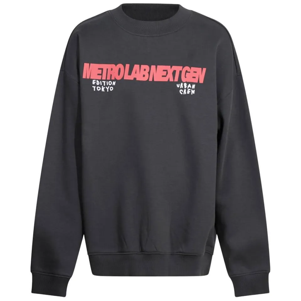 Shoeby sweater met tekst - donkergrijs/rood, foto 2