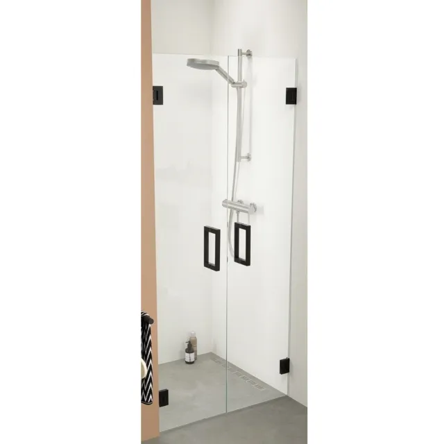 Sealskin Nisdeur by Sealskin 'I AM' 2 Pendeldeuren 100x200 cm Mat Zwart Helder Antikalk Glas