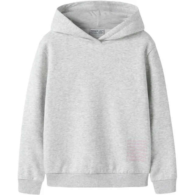 NAME IT KIDS regular fit hoodie met backprint - grijs