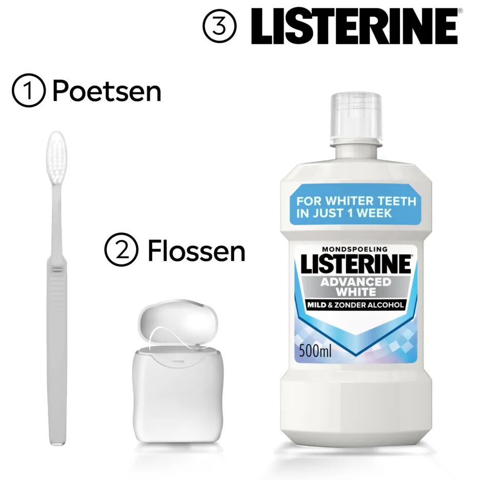Listerine Advanced White Mild mondspoeling 500 ml, foto 4