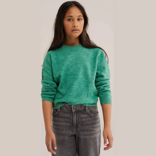 WE Fashion gebreide trui met wol - groen