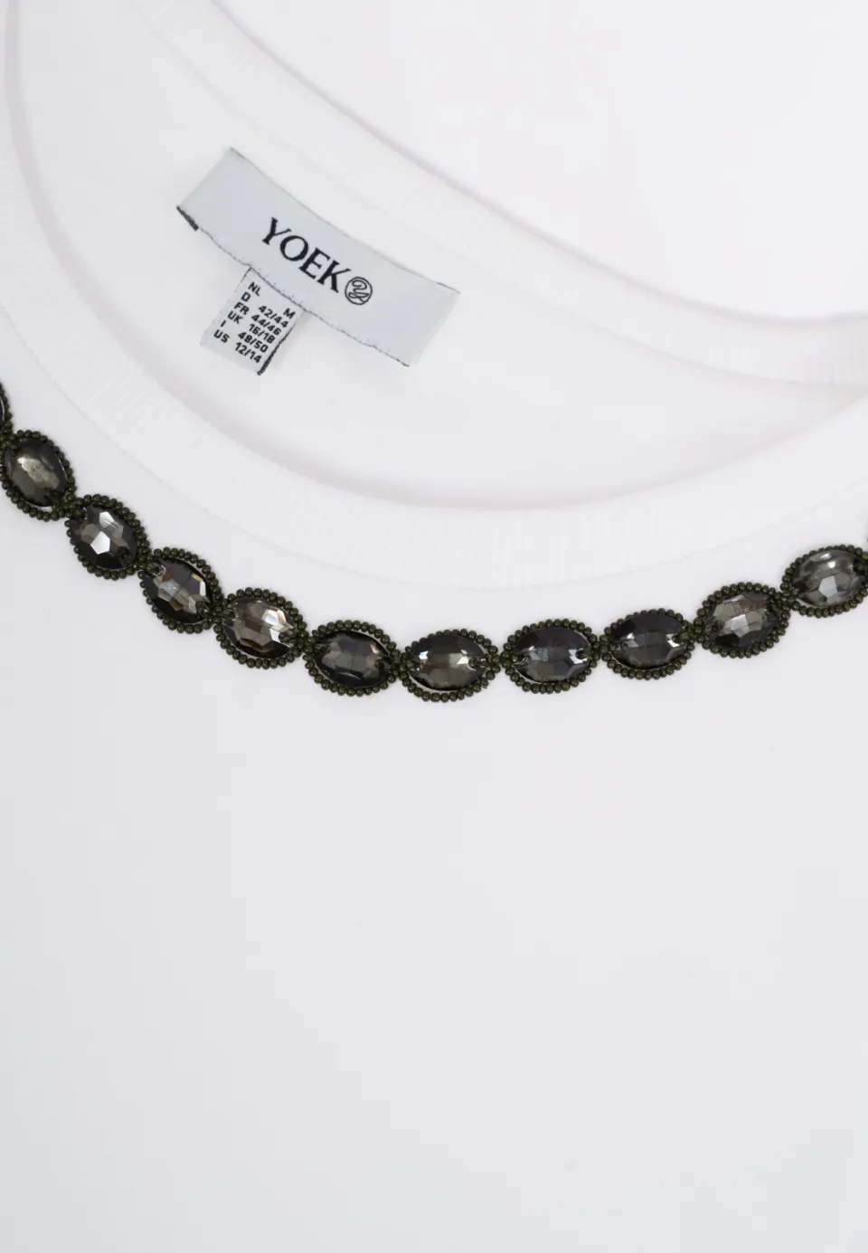 Yoek T-shirt met steentjes wit, foto 6
