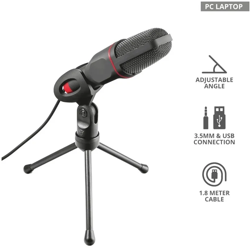 Trust GXT 212 Mico USB microfoon zwart, foto 3