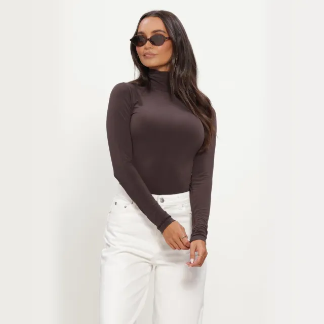 Notre-V Nv-inger longsleeve top bruin