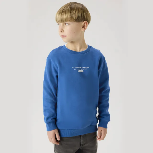 NAME IT KIDS sweater met backprint blauw