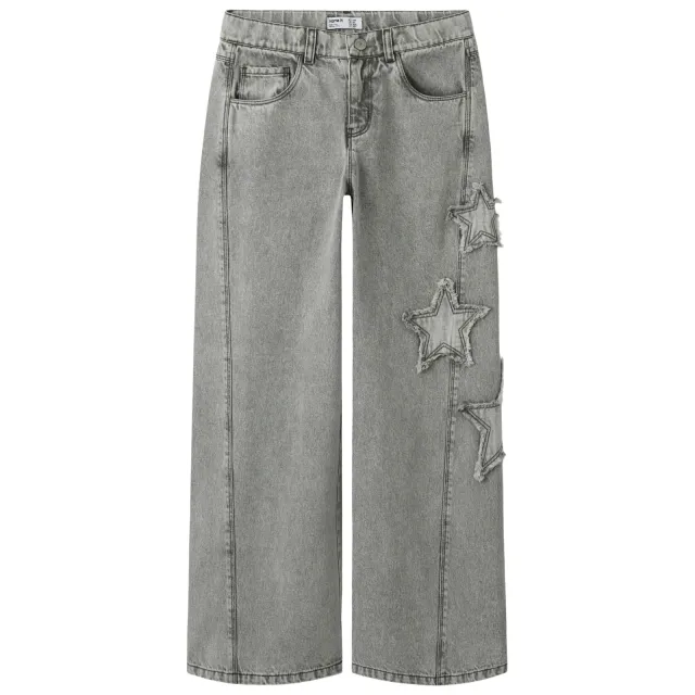 NAME IT KIDS NKFBELLA SKATER loose fit jeans light grey denim