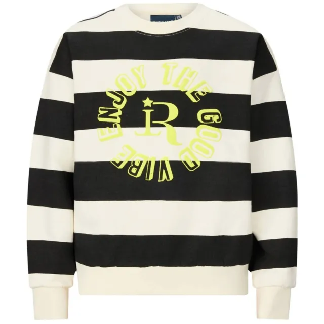 Retour Jeans gestreepte sweater zwart Zwart/offwhite