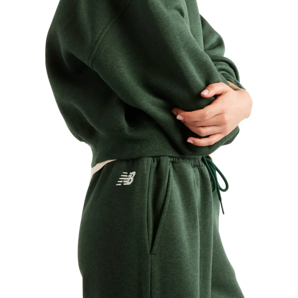 New Balance fleece wide leg joggingbroek - donkergroen, foto 6