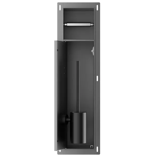 Wiesbaden Toiletrol- en Borstelhouder Inbouw Wiesbaden Rocko Betegelbaar Gunmetal
