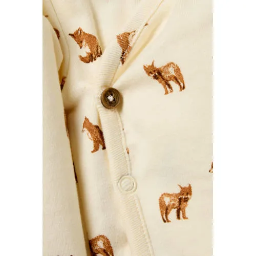 A Tiny Story katoenen romper met print - ivoor/bruin, foto 4