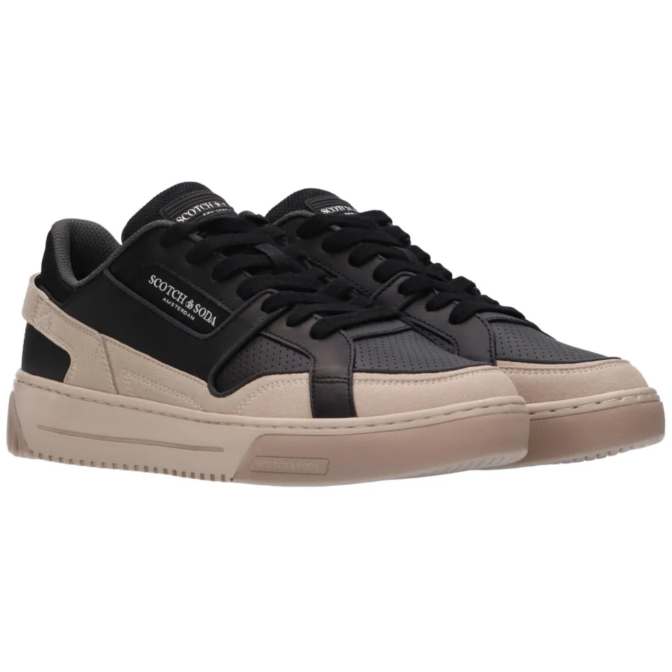 Scotch & Soda leren sneaker met meerkleurige accenten zwart, foto 2