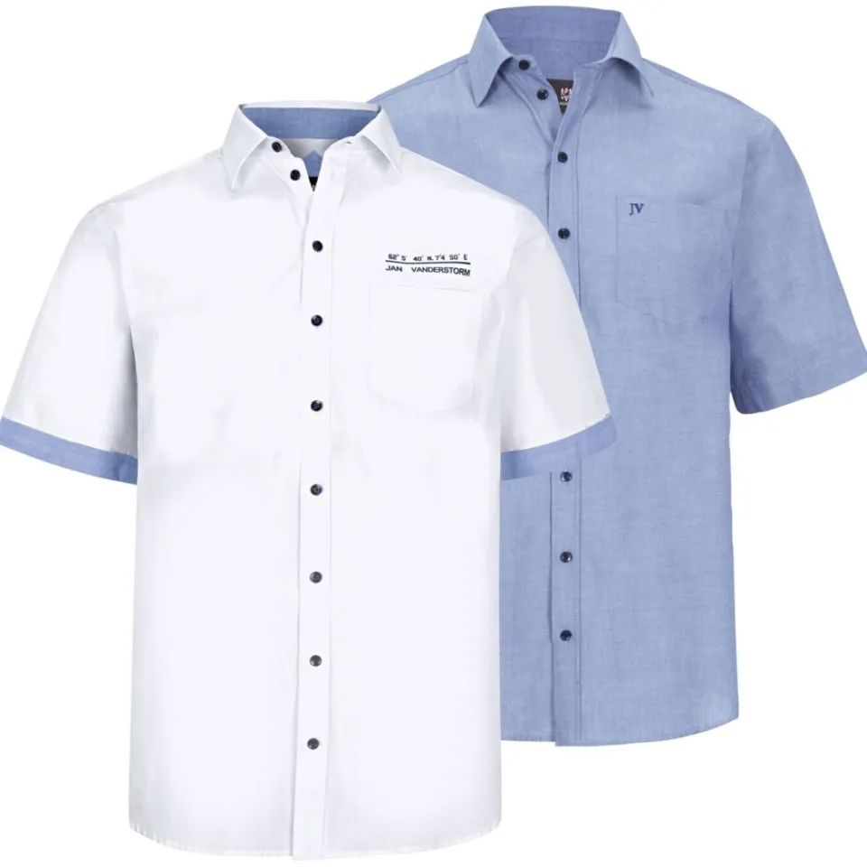 Jan Vanderstorm casual overhemd EVIN Plus Size - (set van 2) blauw, foto 2