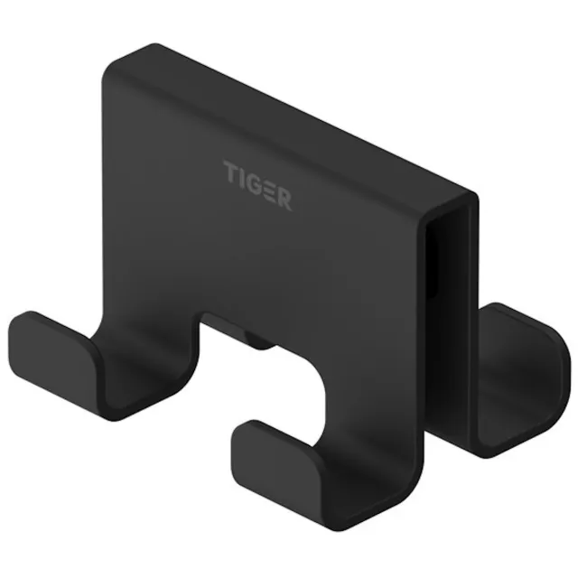 Tiger Handdoekhaak Voor Douchecabine Tiger Caddy 6-8 mm Dubbel Zwart