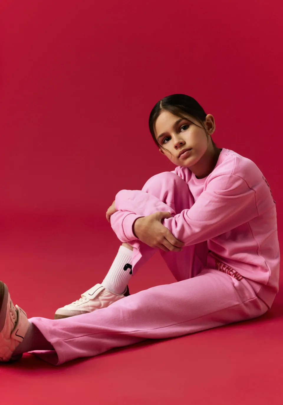 NAME IT straight leg joggingbroek roze
