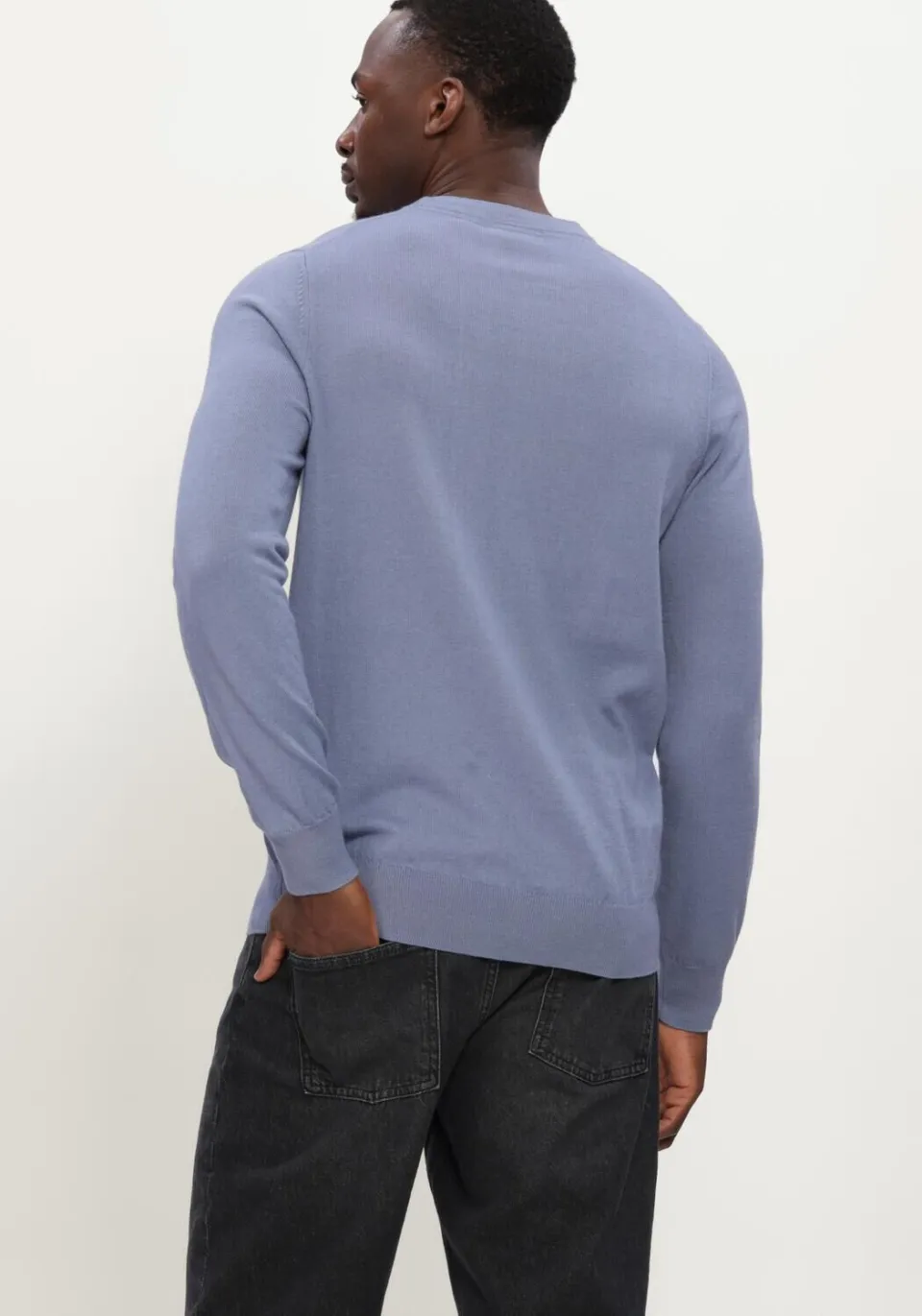 Lyle & Scott Heren Truien & Vesten Cotton Merino Crew Neck Jumper - Blauw, foto 3