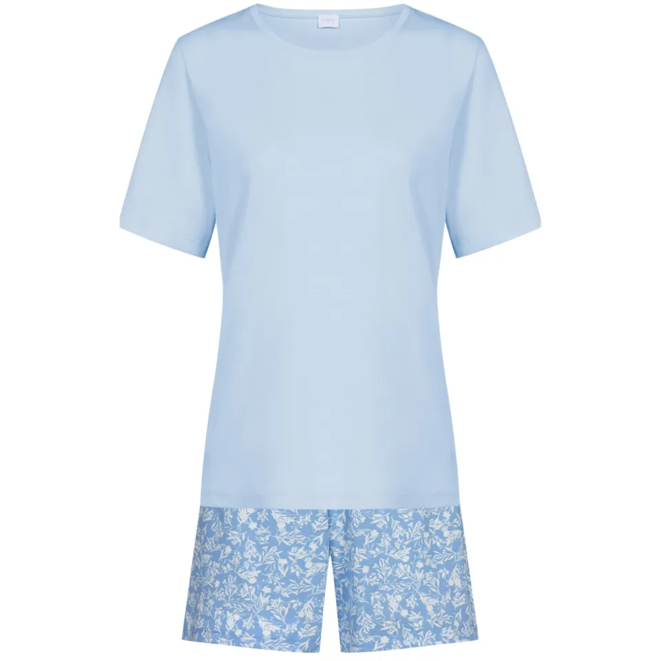 Mey Pyjama met ronde hals blauw