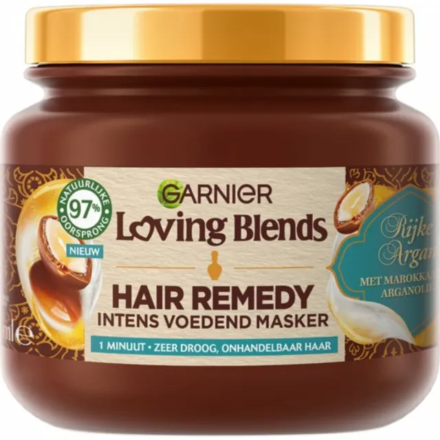 Garnier 1+1 gratis: Garnier Loving Blends Rijke Argan Haarmasker 340 ml