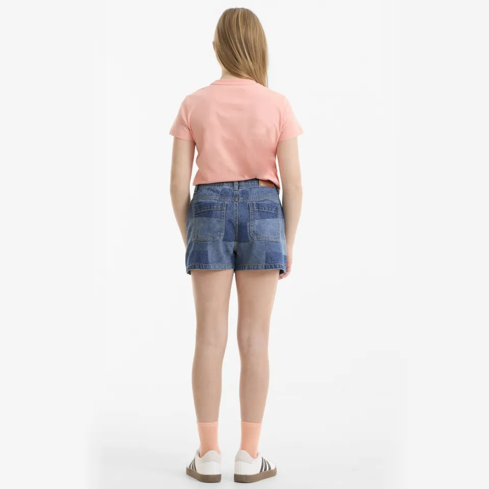 Me & My Monkey denim patchwork short Jill blauw, foto 4