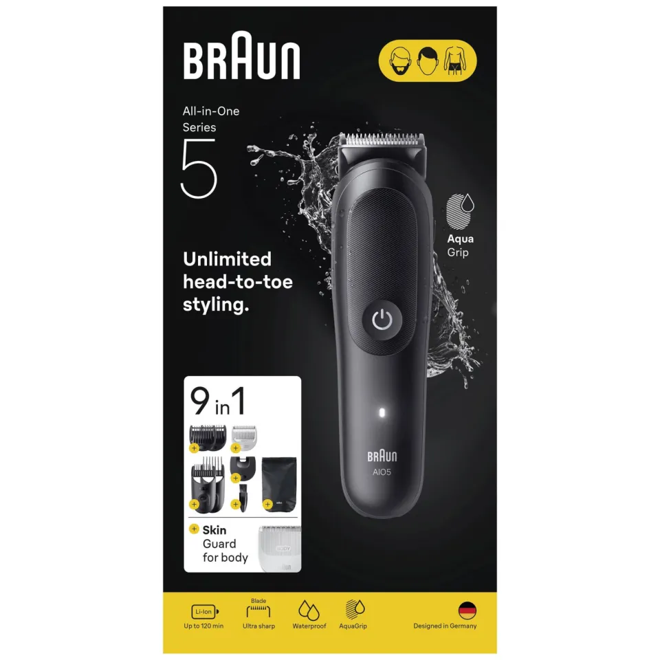 Braun Series 5 9in1 - all-in-one - AIO5540 - baardtrimmer, tondeuse, lichaamstrimmer black matt, foto 4