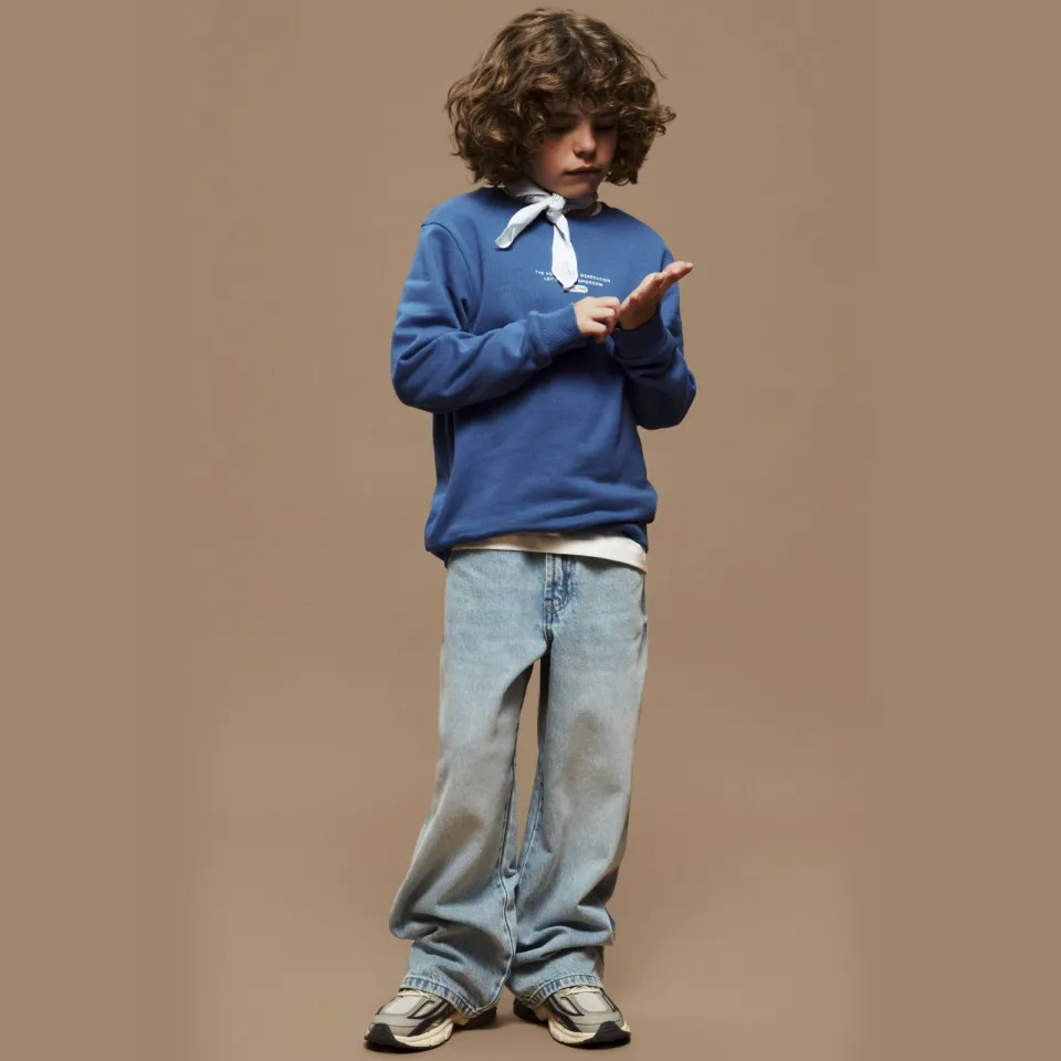 NAME IT KIDS sweater met backprint blauw