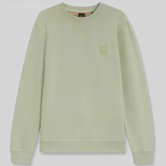 Boss Regular fit sweatshirt van puur katoen model 'Westart' lindegroen