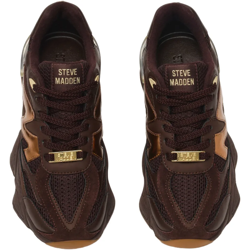 Steve Madden Speeder chunky imitatieleren sneakers - bruin, foto 2