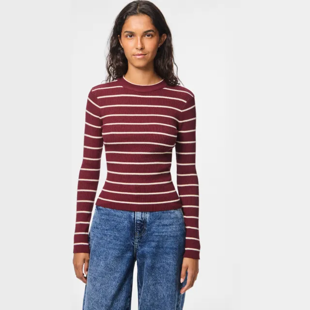 Pieces pullover trui donkerrood