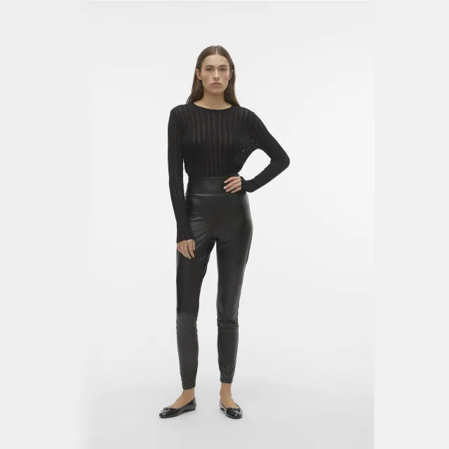 Vero Moda coated legging VMSUELLA zwart
