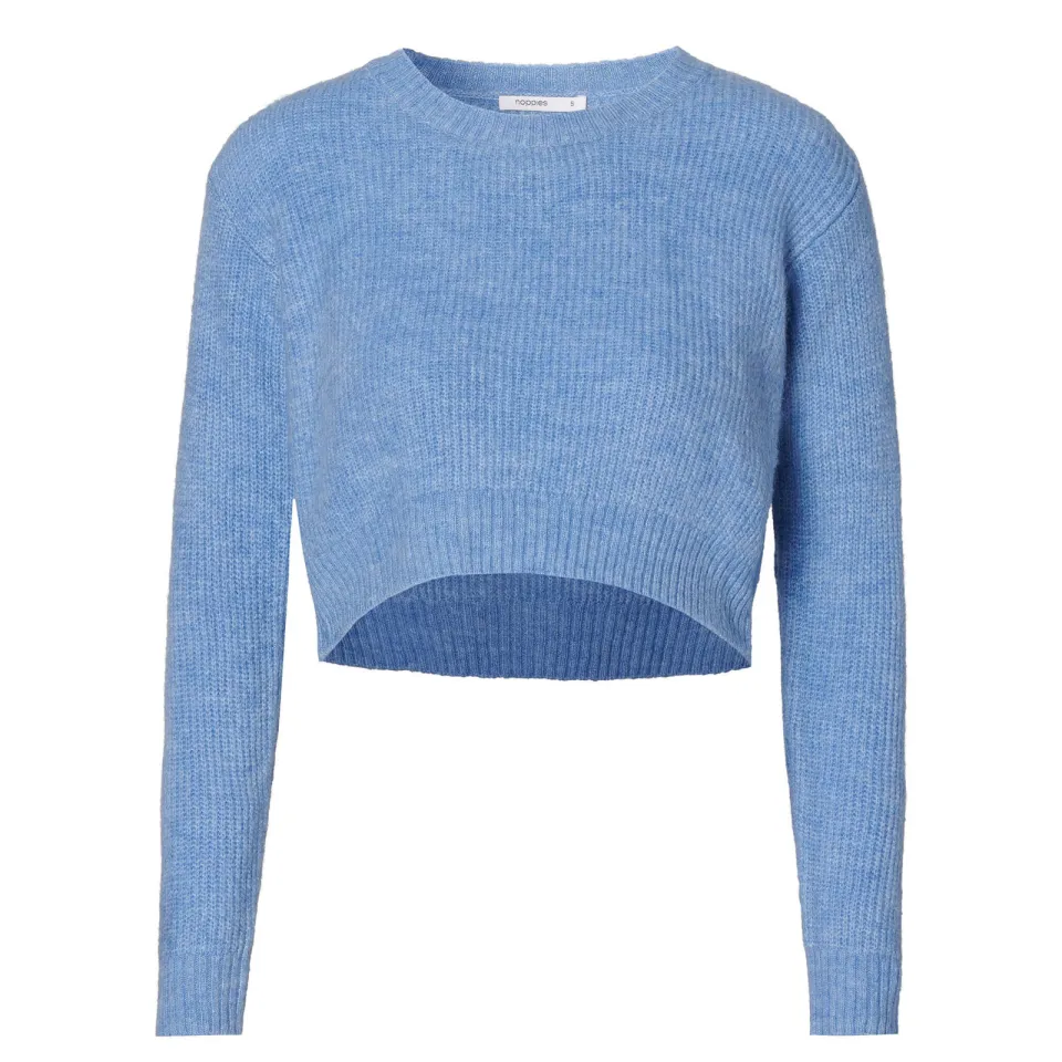 Noppies maternity zwangerschaps cropped trui blauw gebreid, foto 2