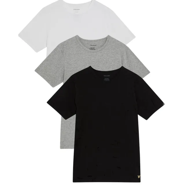 Lyle & Scott t-shirts set van 3 zwart wit grijs Zwart/wit/grijs