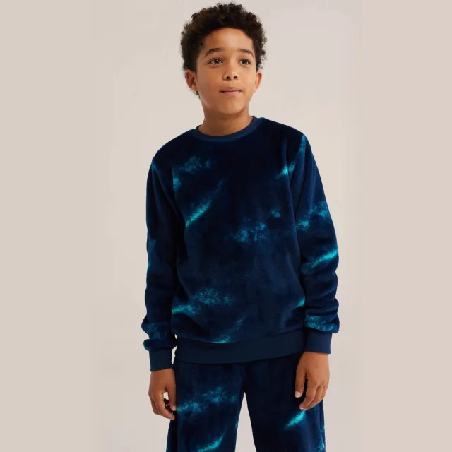 WE Fashion tie-dye pyjama donkerblauw/blauw