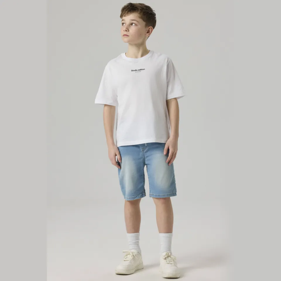 NAME IT regular denim jeansshort lichtblauw Light Blue Denim