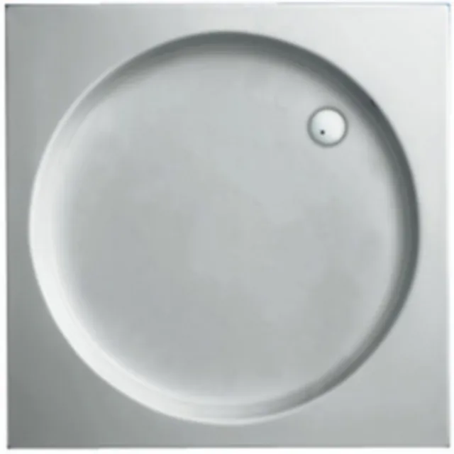 Plieger Luxury acryl vierkante lage douchebak met ronde inzet wit