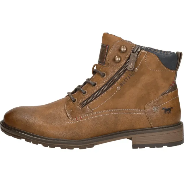 Mustang Heren Veterschoenen cognac