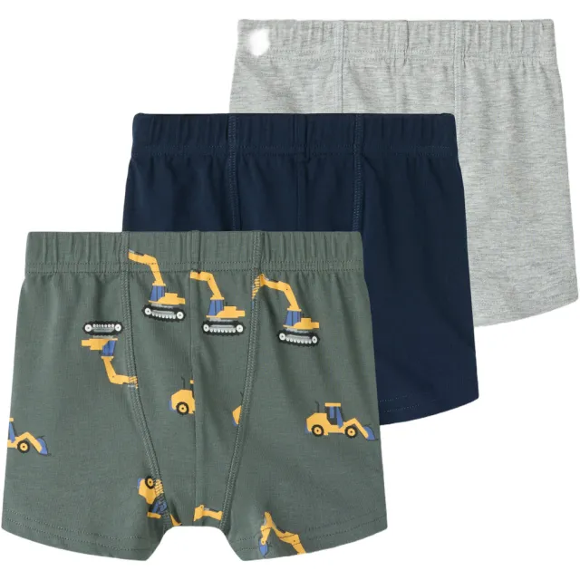 NAME IT MINI boxershorts set van 3 print grijsgroen/donkerblauw/grijs, foto 2
