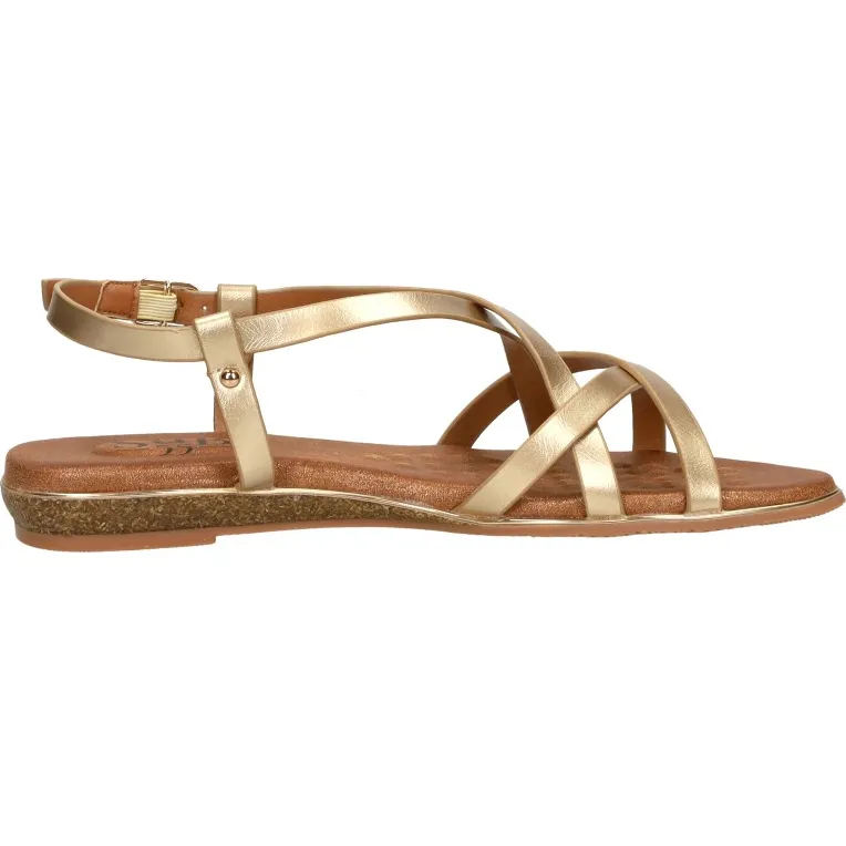 Sub55 platte sandalen goudkleur
