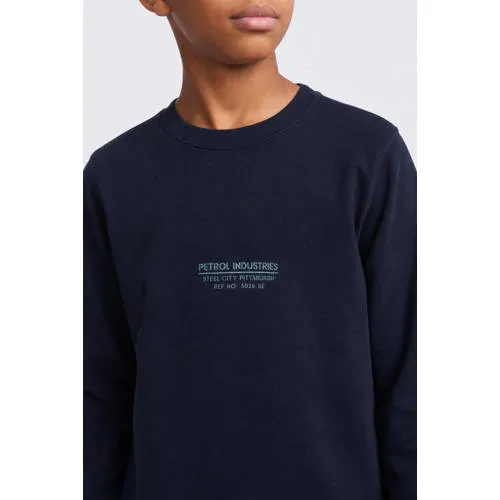 Petrol Industries rechtvallende sweater met print - marineblauw, foto 5