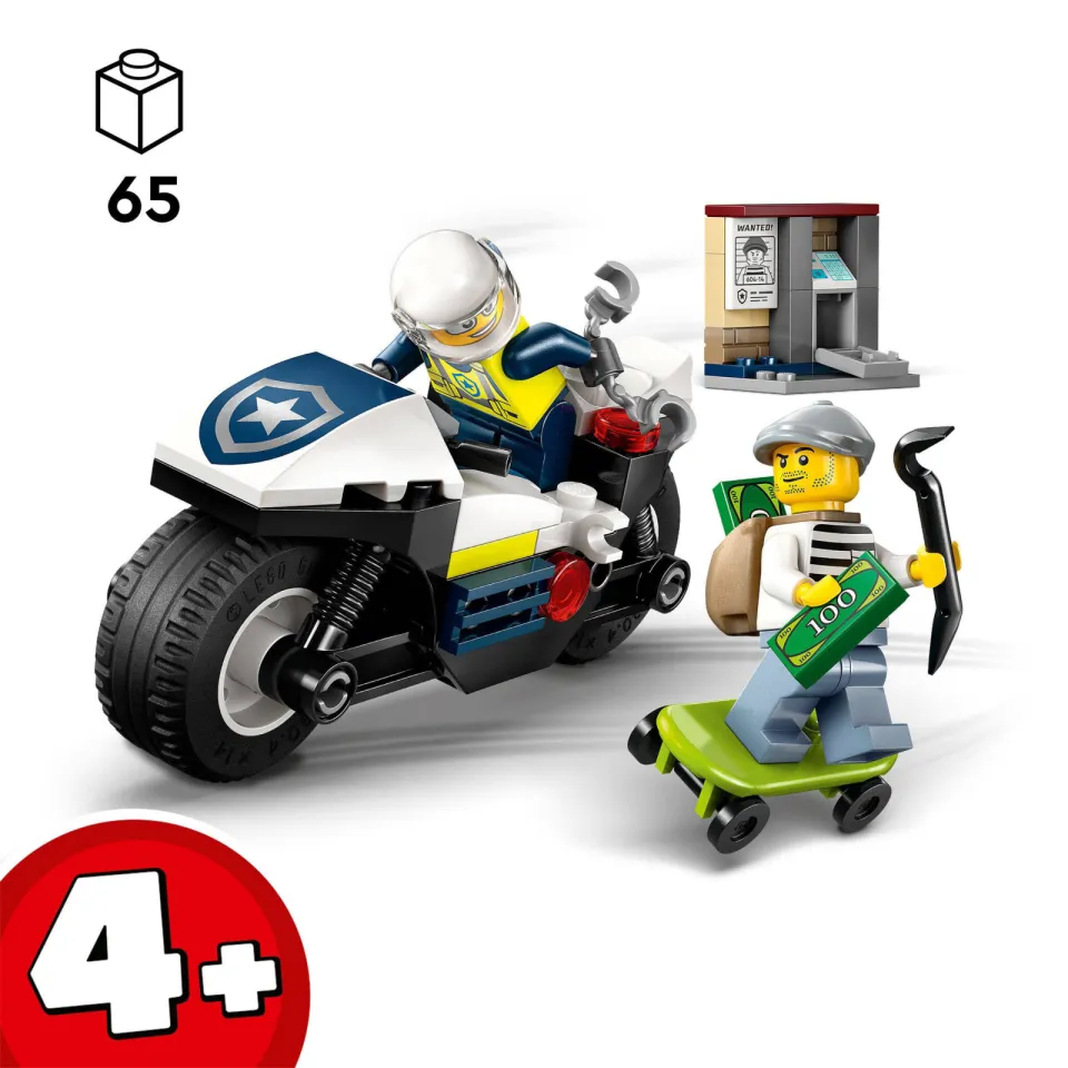 Lego City Achtervolging op Politiemotor 60455, foto 4