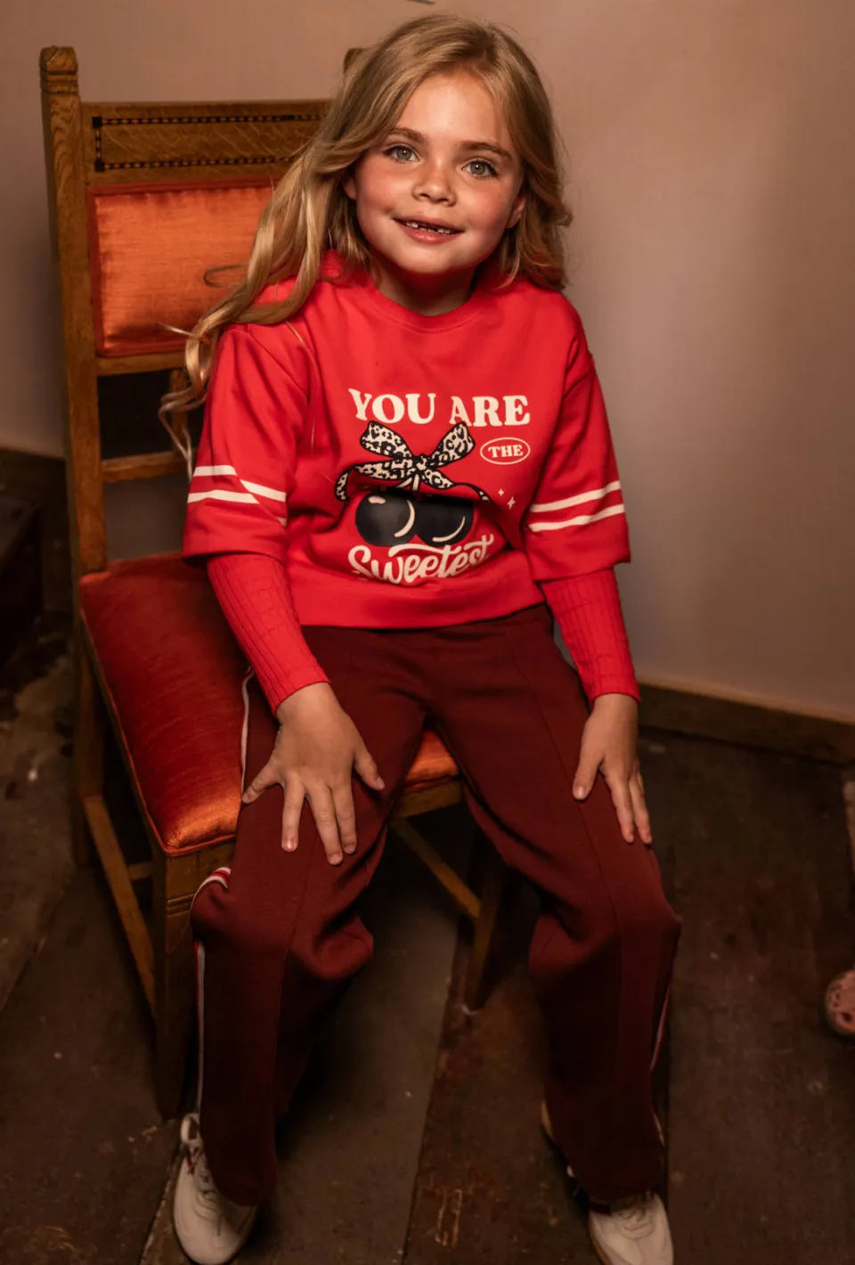 LOOXS Little oversized longsleeve rood, foto 4